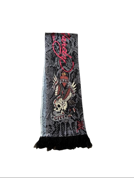 Ed Hardy Accessories - VTG Ed Hardy by Christian Audiger New York City 100% Acrylic Scarf
